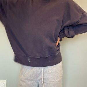 Purple crewneck sweatshirt